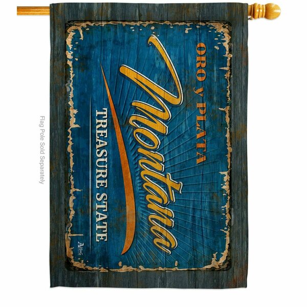 Guarderia 28 x 40 in. Montana Vintage American State House Flag with Double-Sided Horizontal  Banner Garden GU3904670